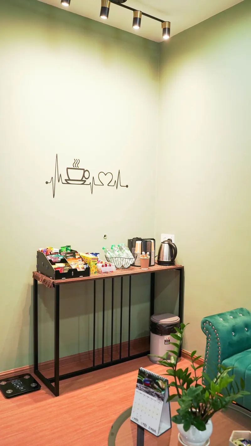 Pantry with snacks and drinks at Clove Dental